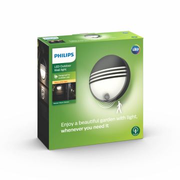 Philips - Вуличний світлодіодний настінний світильник з датчиком 1xLED/6W/230V IP44