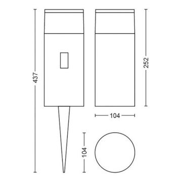 Philips - Вулична LED RGB лампа з регулюванням яскравості Hue CALLA LED/8W/24V IP65