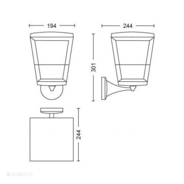 Philips - LED RGBW Вуличний настінний світильник з регулюванням яскравості Hue ECONIC LED/15W/230V IP44