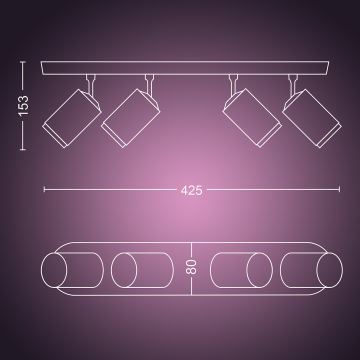 Philips - LED RGBW Точковий світильник з регулюванням яскравості Hue FUGATO 4xGU10/5,7W/230V