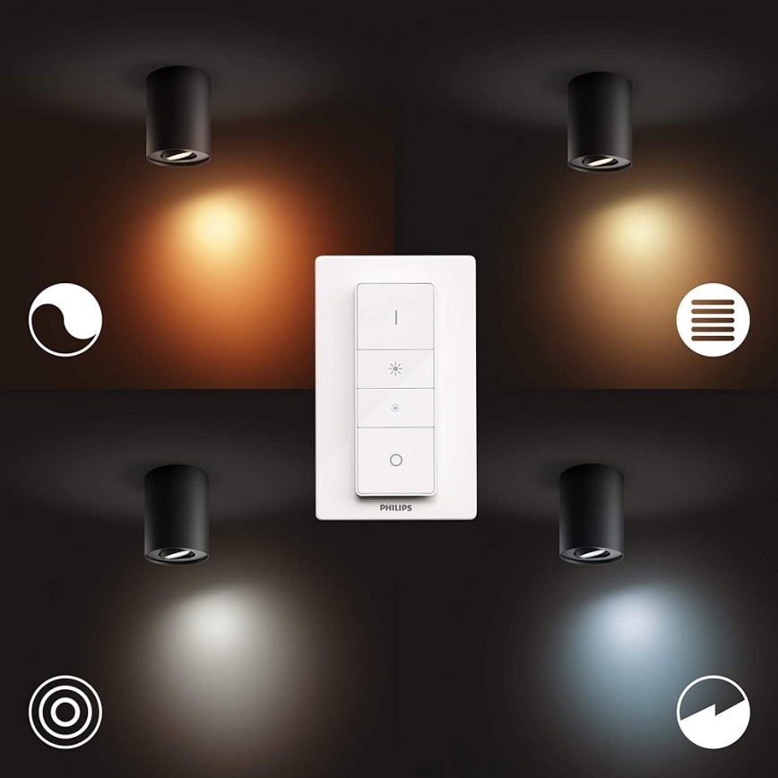 Philips - Светодиодный точечный светильник с регулированием яркости Hue PILLAR 1xGU10/5W/230V + дистанционное управление