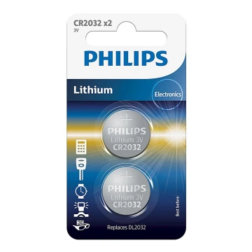 Philips CR2032P2/01B - 2 шт. Літієва батарея таблеткового типу CR2032 MINICELLS 3V 240mAh