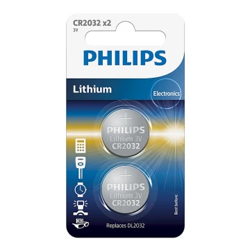 Philips CR2032P2/01B - Кнопочная литиевая батарейка CR2032 MINICELLS 3V 240mAh 2 шт.