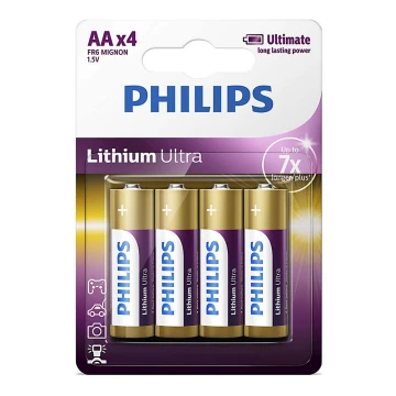 Philips FR6LB4A/10 - 4 шт. Літієва батарея AA LITHIUM ULTRA 1,5V 2400mAh