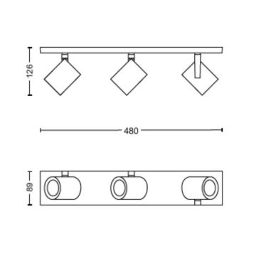 Philips - LED RGBW Точковий світильник з регулюванням яскравості Hue ARGENTA 3xGU10/4,2W/230V 2000-6500K