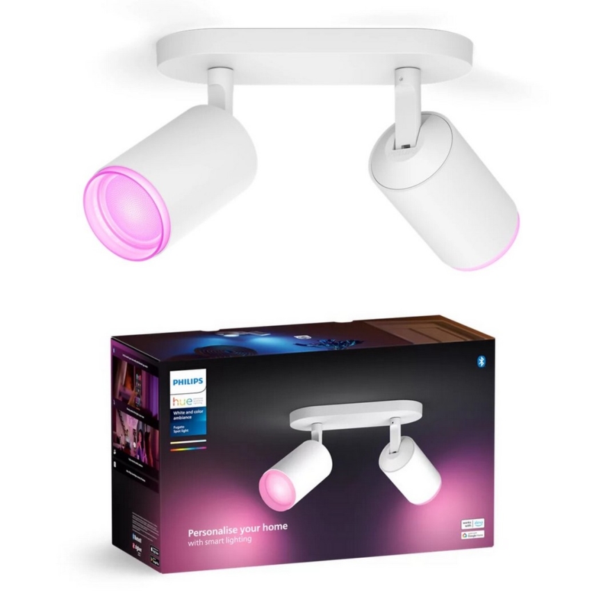 Philips - LED RGBW Точковий світильник з регулюванням яскравості Hue FUGATO 2xGU10/4,2W/230V 2000-6500K білий