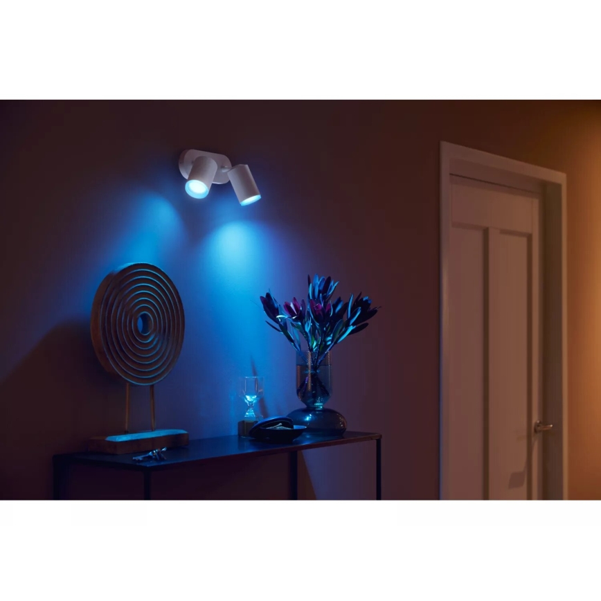 Philips - LED RGBW Точковий світильник з регулюванням яскравості Hue FUGATO 2xGU10/4,2W/230V 2000-6500K білий