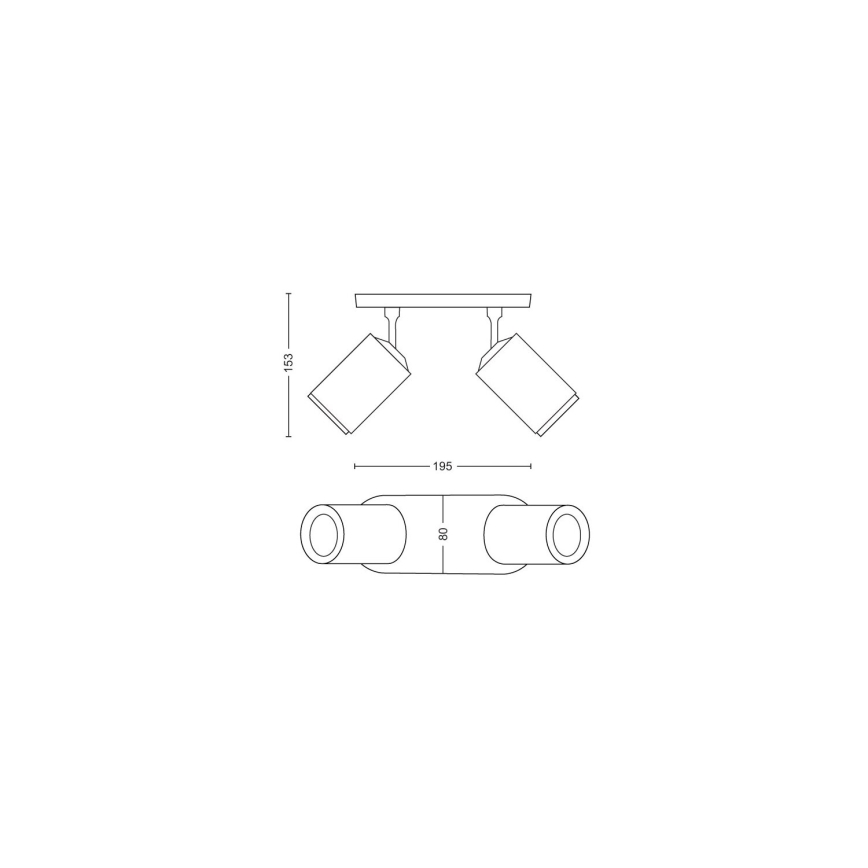 Philips - LED RGBW Точковий світильник з регулюванням яскравості Hue FUGATO 2xGU10/4,2W/230V 2000-6500K білий