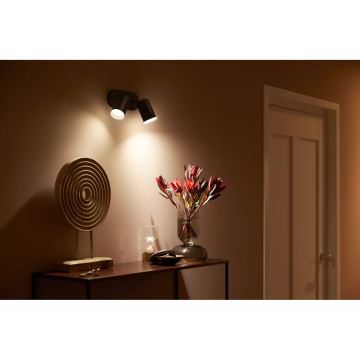 Philips - LED RGBW Точковий світильник з регулюванням яскравості Hue FUGATO 2xGU10/4,2W/230V 2000-6500K чорний