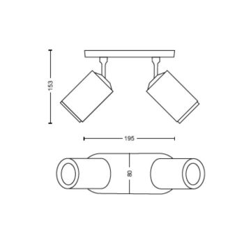 Philips - LED RGBW Точковий світильник з регулюванням яскравості Hue FUGATO 2xGU10/4,2W/230V 2000-6500K чорний