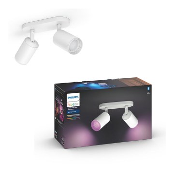 Philips - LED RGBW Точковий світильник з регулюванням яскравості Hue FUGATO 2xGU10/5,7W/230V