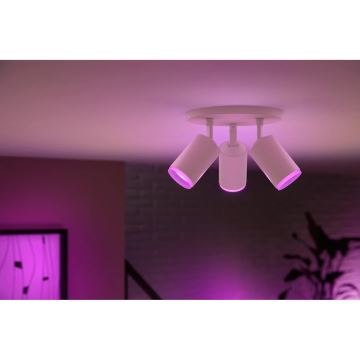 Philips - LED RGBW Точковий світильник з регулюванням яскравості Hue FUGATO 3xGU10/4,2W/230V 2000-6500K білий