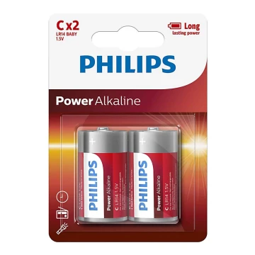 Philips LR14P2B/10 - Щелочная батарейка C POWER ALKALINE 1,5V 7200mAh 2 шт.