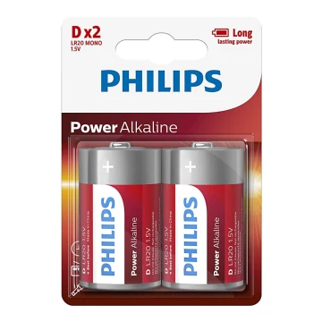Philips LR20P2B/10 - 2 шт. Лужна батарея D POWER ALKALINE 1,5V 14500mAh