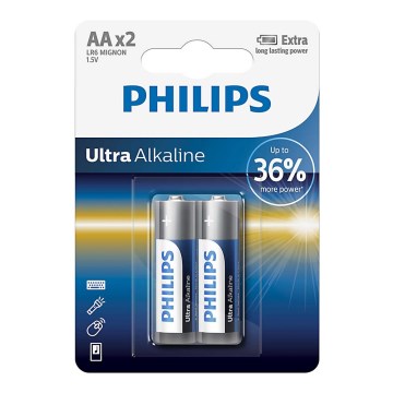 Philips LR6E2B/10 - Щелочная батарейка AA ULTRA ALKALINE 1,5V 2800mAh 2 шт.