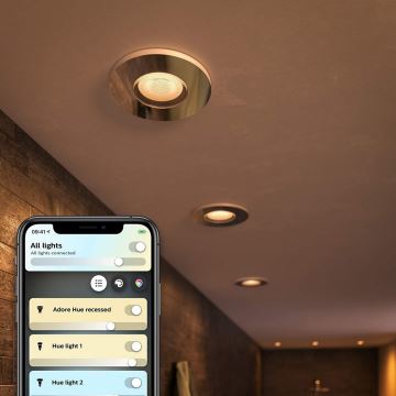 Philips - НАБІР 3x Світлодіодне підсвічування для ванної кімнати з регульованою яскравістю Hue ADORE 1xGU10/5W/230V IP44 + ПУ