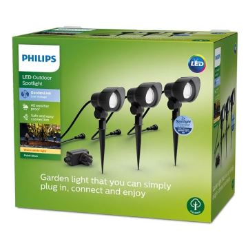 Philips -НАБІР 3x Світлодіодний вуличний точковий світильник LED/6W/230V 2700K IP44