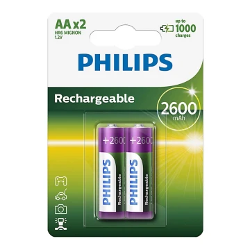 Philips R6B2A260/10 - Аккумуляторные батарейки AA MULTILIFE NiMH/1,2V/2600 мАч 2 шт.