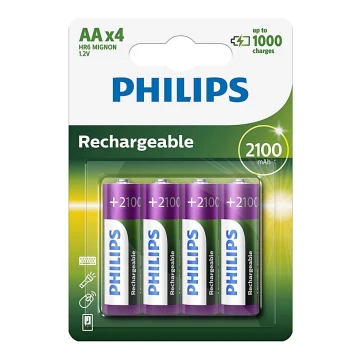 Philips R6B4A210/10 - Аккумуляторная батарейка AA MULTILIFE NiMH/1,2V/2100 mAh 4 шт.