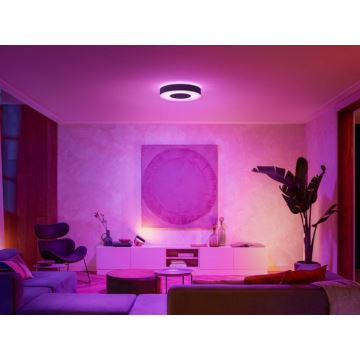 Philips - Стельовий LED RGB світильник з регулюванням яскравості Hue INFUSE LED/52,5W/230V 2000-6500K ⌀ 425 мм чорний