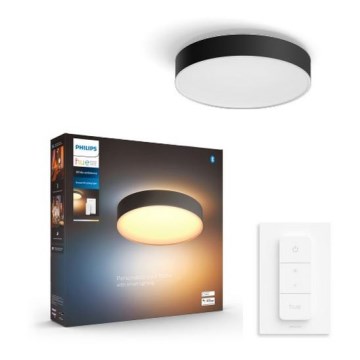 Philips - Светодиодный потолочный светильник с регулированием яркости Hue LED/19,2W/230V 2200-6500K диаметр 381 мм черный + дистанционное управление