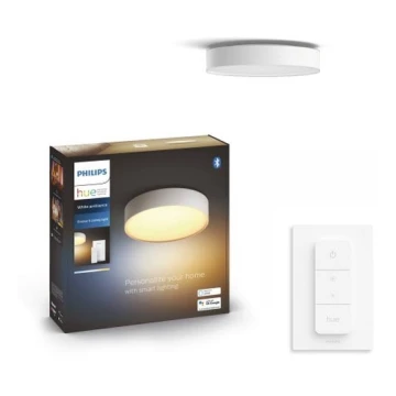 Philips - Светодиодный потолочный светильник с регулированием яркости Hue LED/9,6W/230V 2200–6500K диаметр 261 мм белый + дистанционное управление