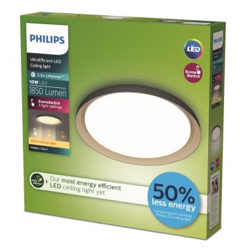 Philips - Светодиодный потолочный светильник с регулированием яркости PEBBLO SCENE SWITCH LED/10W/230V 2700K черный