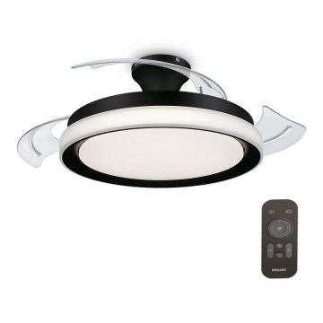 Philips - Светодиодный потолочный светильник с вентилятором BLISS LED/35W/230V 5500/4000/2700K черный + дистанционное управление