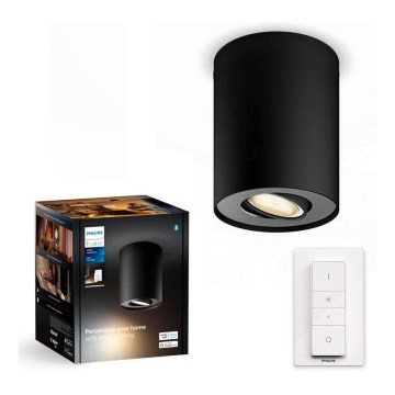 Philips - Светодиодный точечный светильник с регулированием яркости Hue PILLAR 1xGU10/4,2W/230V 2200-6500K + дистанционное управление черный