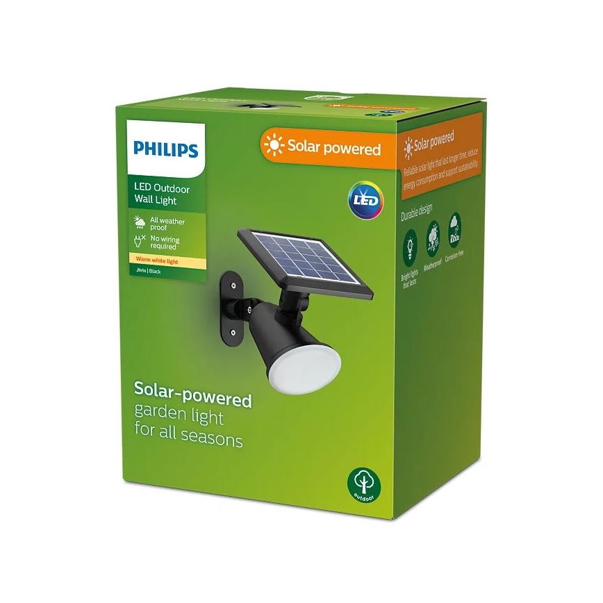 Philips - Світлодіодний настінний світильник на сонячній батареї JIVIX LED/1,4W/3,7V IP44