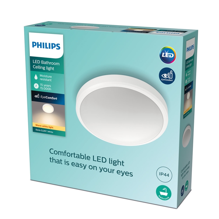 Philips - Світлодіодний стельовий світильник для ванної кімнати LED/17W/230V 2700K IP44