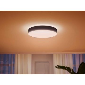 Philips - Світлодіодний стельовий світильник з регулюванням яскравості Hue LED/33,5W/230V 2200-6500K діаметр 425 мм чорний + пульт дистанційного керування