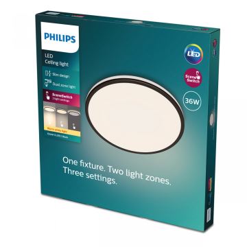 Philips - Світлодіодний стельовий світильник з регулюванням яскравості SCENE SWITCH LED/36W/230V діаметр 50 см 2700K чорний