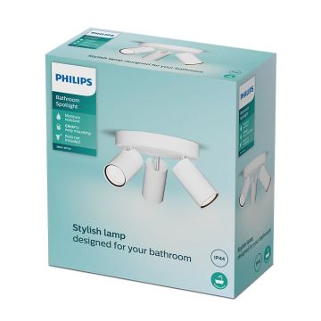 Philips - Точечный светильник для ванной комнаты IDRIS 3xGU10/5W/230V IP44 белый