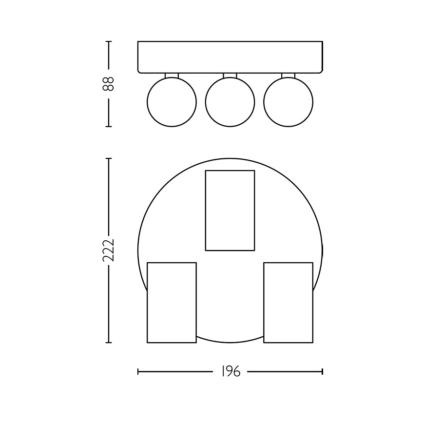 Philips - Точечный светильник для ванной комнаты IDRIS 3xGU10/5W/230V IP44 черный