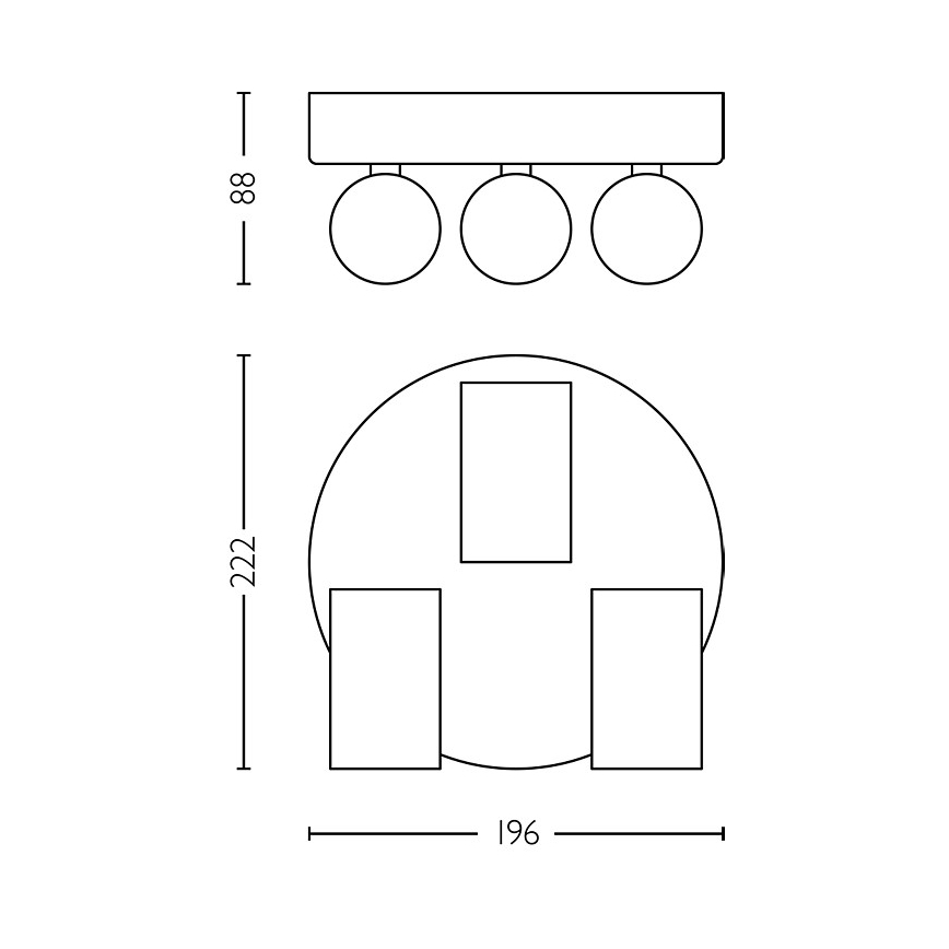 Philips - Точечный светильник для ванной комнаты IDRIS 3xGU10/5W/230V IP44 черный/золотистый