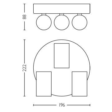 Philips - Точковий світильник для ванної кімнати IDRIS 3xGU10/5W/230V IP44 чорний/золотий