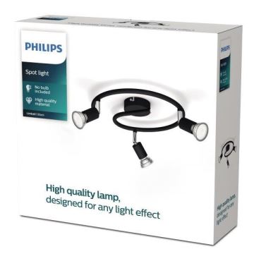 Philips - Точковий світильник 3xGU10/50W/230V чорний