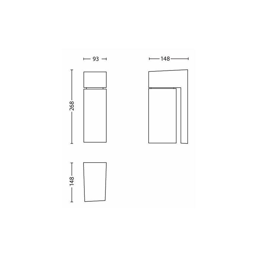 Philips - Уличный настенный светильник BORDER 1xE27/23W/230V IP44 серый