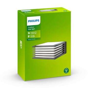 Philips - Вуличний настінний світильник 1xE27/15W/230V IP44 антрацит