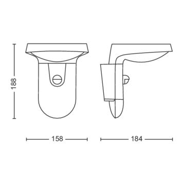 Philips - Вуличний світлодіодний настінний світильник з датчиком LED/9W/230V 2700K IP44