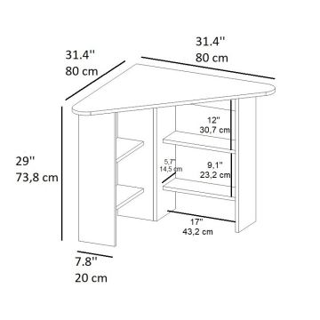 Письменный стол CORNER 73,8x80 см антрацит