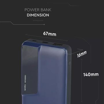 Power Bank з дисплеєм 10000mAh/3,7V синя