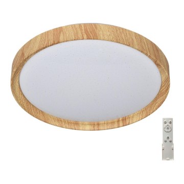 Prezent 71330 - Стельовий LED світильник з регулюванням яскравості WOODEN LED/33W/230V 3000-6500K + дистанційне керування