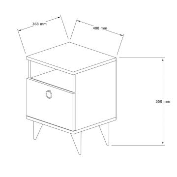 Приліжкова тумбочка BARLO 50x40 см коричневий