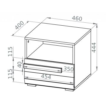 Приліжкова тумбочка SARPA 45x46 см білий/коричневий