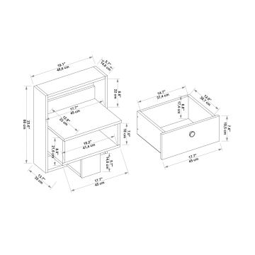 Приліжкова тумбочка SNEKER 60x48,6 см бежевий/сосна atlantic