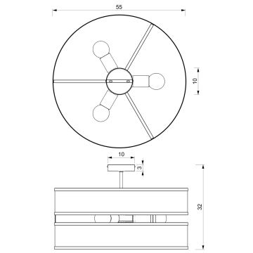 Припотолочная люстра GLUM 3xE27/60W/230V черная