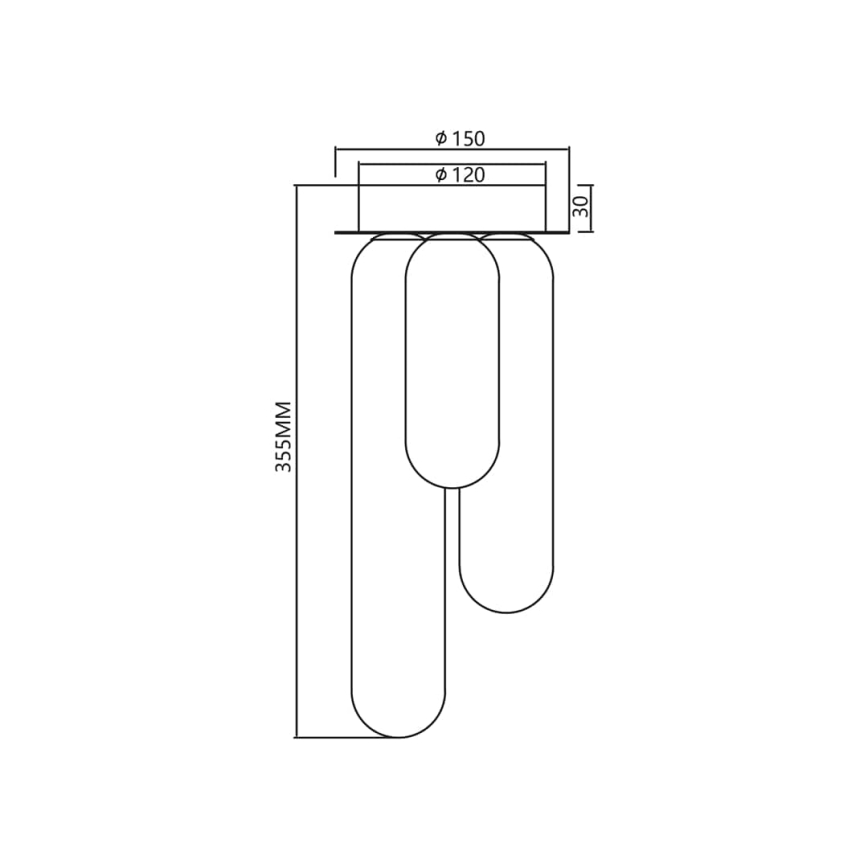 Припотолочная люстра PAX 3xG9/9W/230V черный