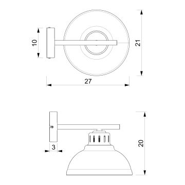 Припотолочная люстра SVEN 1xE27/15W/230V черный/золотой